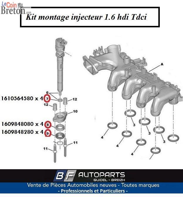 Kit joints injecteur Citroen Ford Peugeot 1.6 Hdi Tdci Montage Bosch -  Bretagne Morbihan (56520) - Pieces détachées Auto Guidel